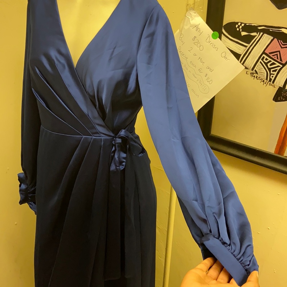 Aidan Mattox Deep Ocean Wrap Gown